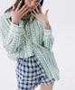 JUNEJUNE SPACE Floral Check Banding Shorts_Navy