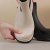 White Mid-Tube Chelsea Boots - British Style, Women's Soft Surface, All-Match, Slip-On.