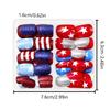 Square Press on Nail 4th of July Fake Nail Independence Day Glues on Nail Patriotic False Nail Full Cover Fake Nail