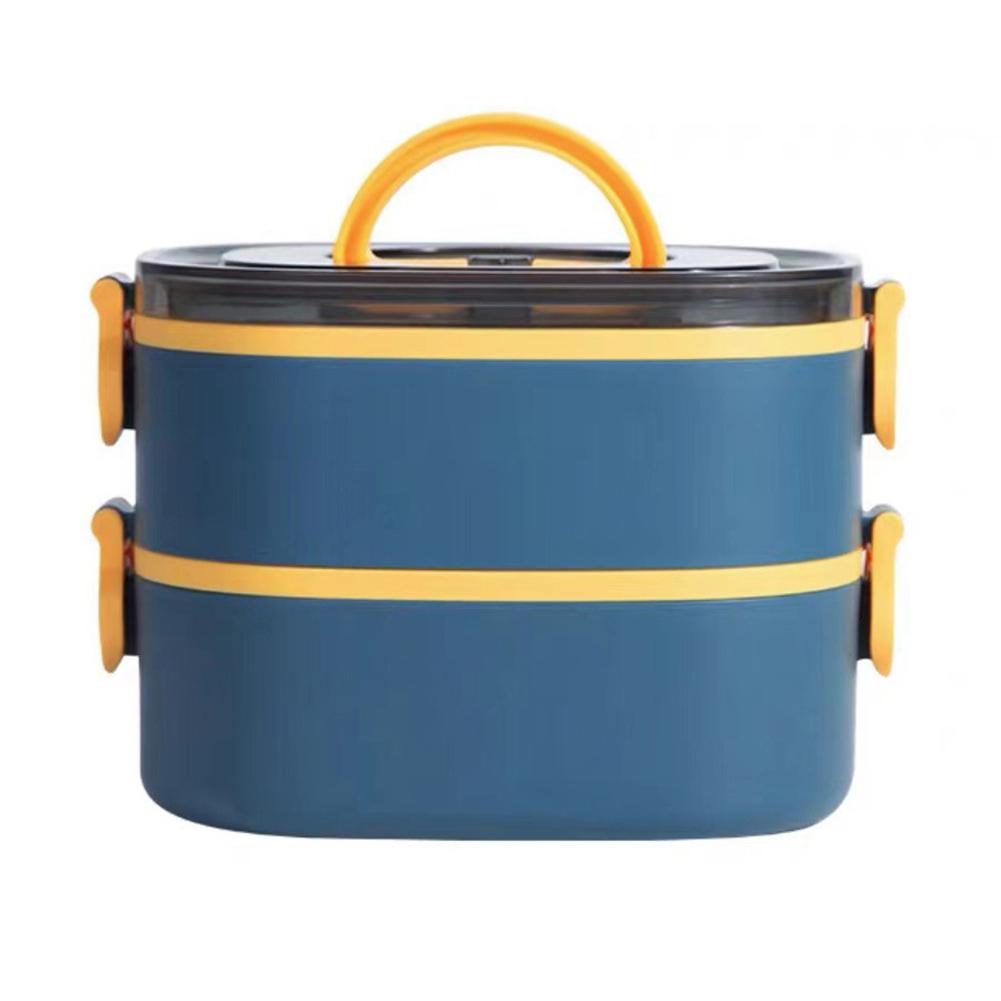 Двухъярусный штабелируемый герметичный ланч-бокс, большая вместимость, безопасен для микроволновой печи, безопасен для посудомоечной машины, контейнер для еды для приготовления блюд