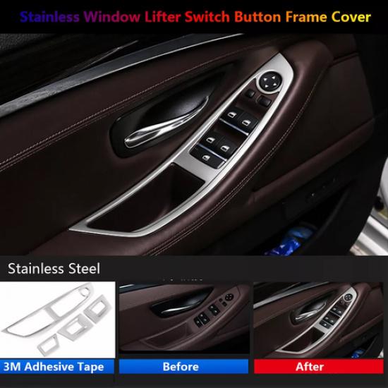 For BMW 5 F10 F11 Accessoris Interior Door Window Lift Switch Button Cover Trim