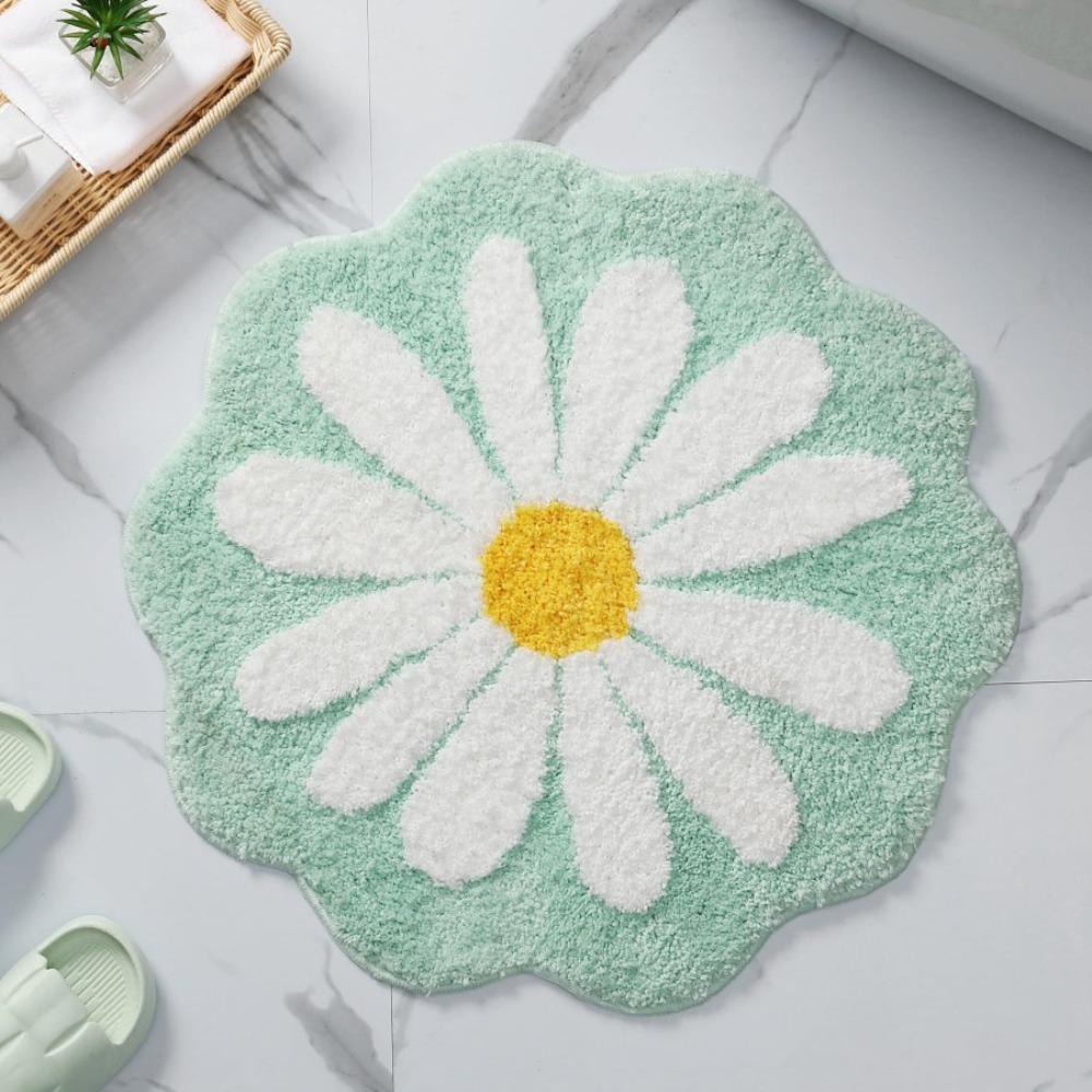 

Імітація Кашеміру Килимок для Ванної Кімнати Нековзкий Килим для Повзання Малюка Милий Килимок з Квіткою Спальня Вітальня ціан