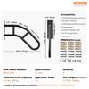 2 PCS Handrails for Outdoor Steps 29" Wall Mount Railings for 1-3 Steps