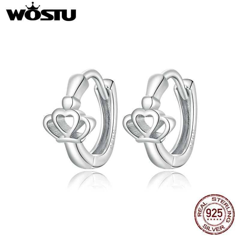 WOSTU 925 Sterling Silver Hypoallergenic Earrings Simple Geometric Triangle Cubic Zirconia Women Ear Buckles