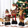 Christmas Retractable Doll Window Decoration Santa Claus Snowman Standing Doll Christmas Gift Decoration