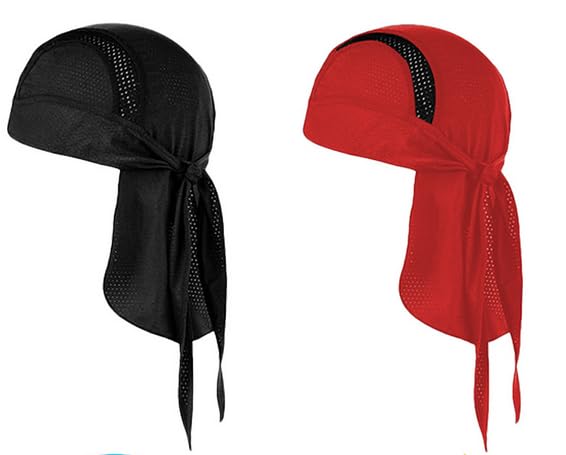 LYING Bicycle Helmet Inner Summer Thin Bandana Mesh Cycling Sun UV High Sports Solid Unisex 3-Pack Caps, Men's Hat, Cap, Sweat-Wicking, Quick-Drying,