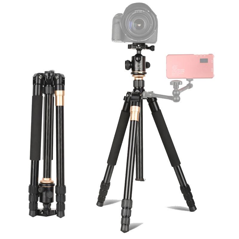 Lightweight Q999 Aluminum-Magnesium Alloy Folding DSLR Tripod - Portable & Stable for Shooting