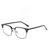 Retro Black Gold Eyewear Frame For Fashionable Office Use With Blue Light Filter