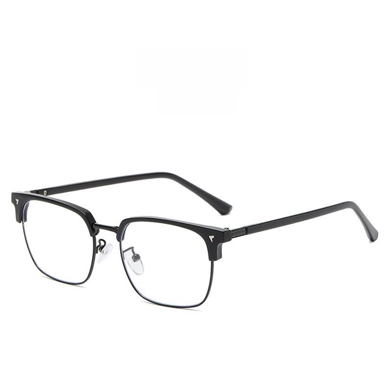 Retro Black Gold Eyewear Frame For Fashionable Office Use With Blue Light Filter