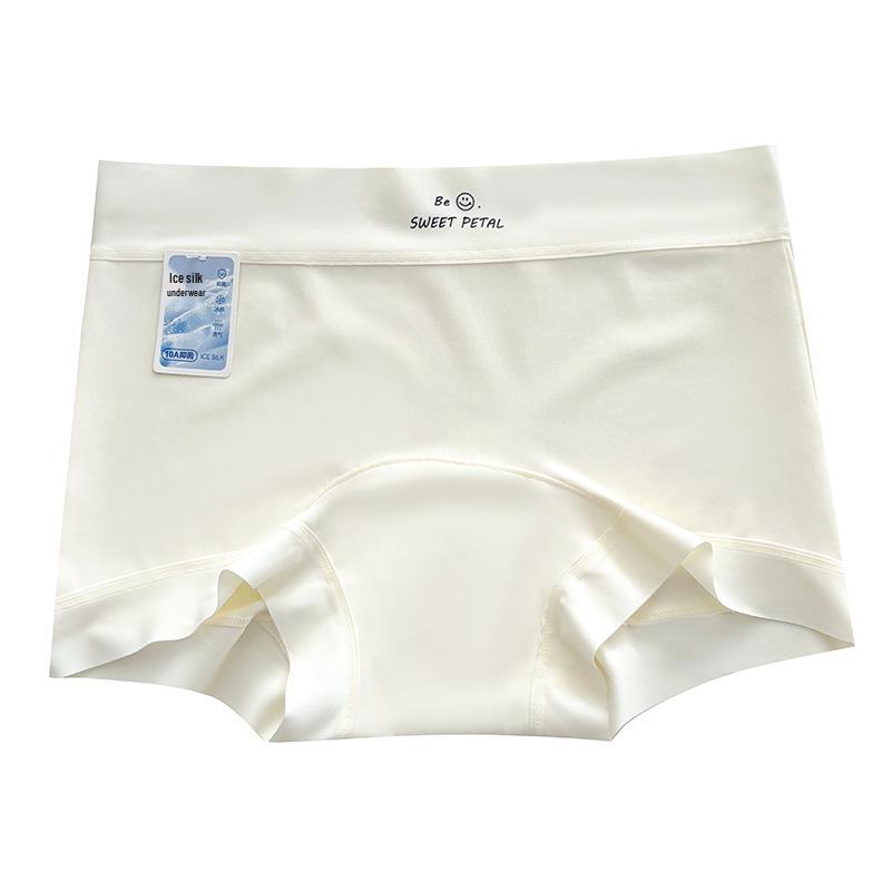 10A Antibacterial Ultra-thin Macaron Color Ice Silk Women's Boxer Briefs - Breathable & Skin-friendly.