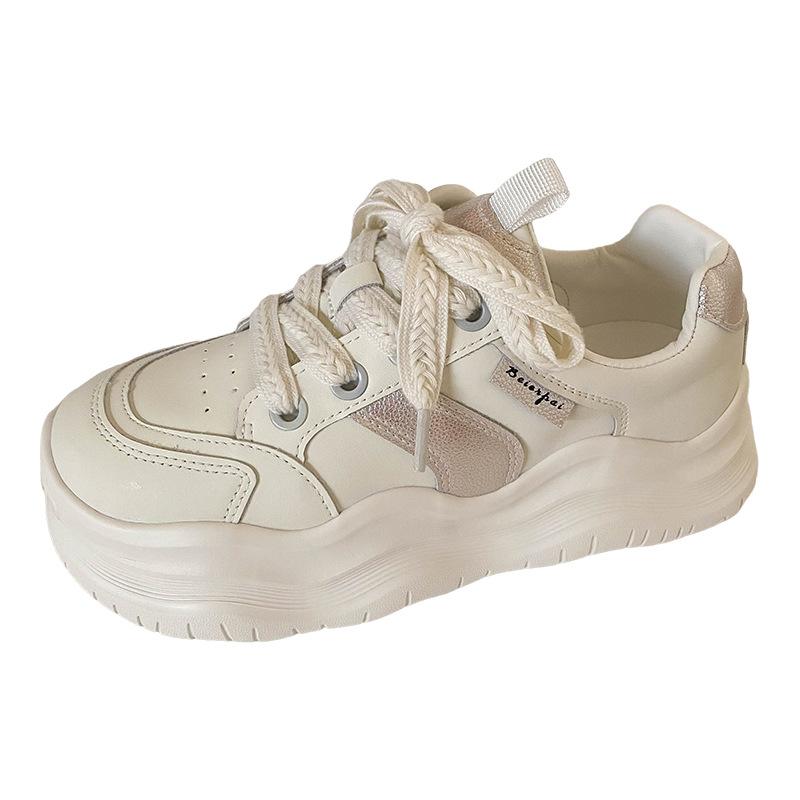 

LZ6007 latex insole/wave platform bread shoes women s shoes 2024 new autumn board shoes sports white shoes 35