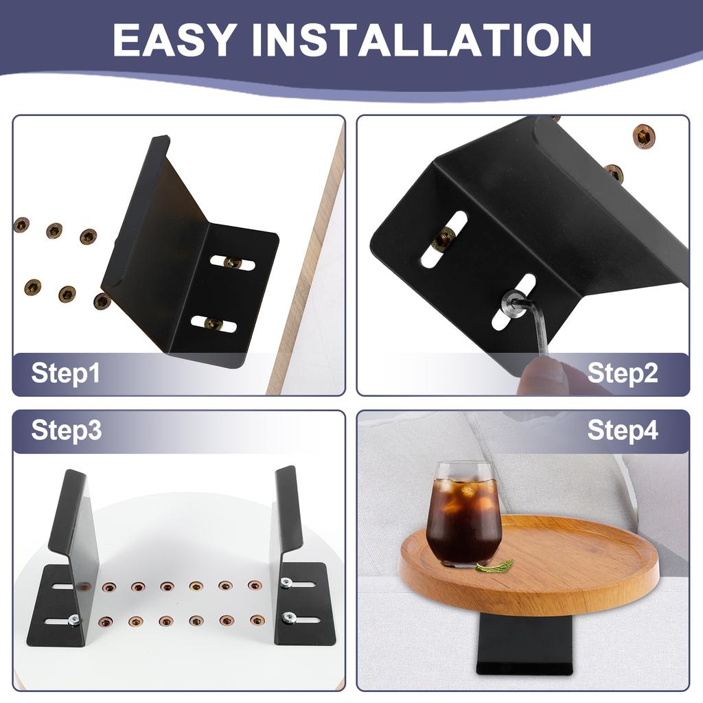 Sofa Armrest Tray Wood Couch Arm Table 5.5-15cm Width Adjustable Sofa Arm Rest Table Multifunctional Arm Chair Table Tray Heavy