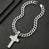 Hip Hop Style Alloy Full Diamond Cross Pendant, European and American Trendy Men's Personalized Necklace Accessories