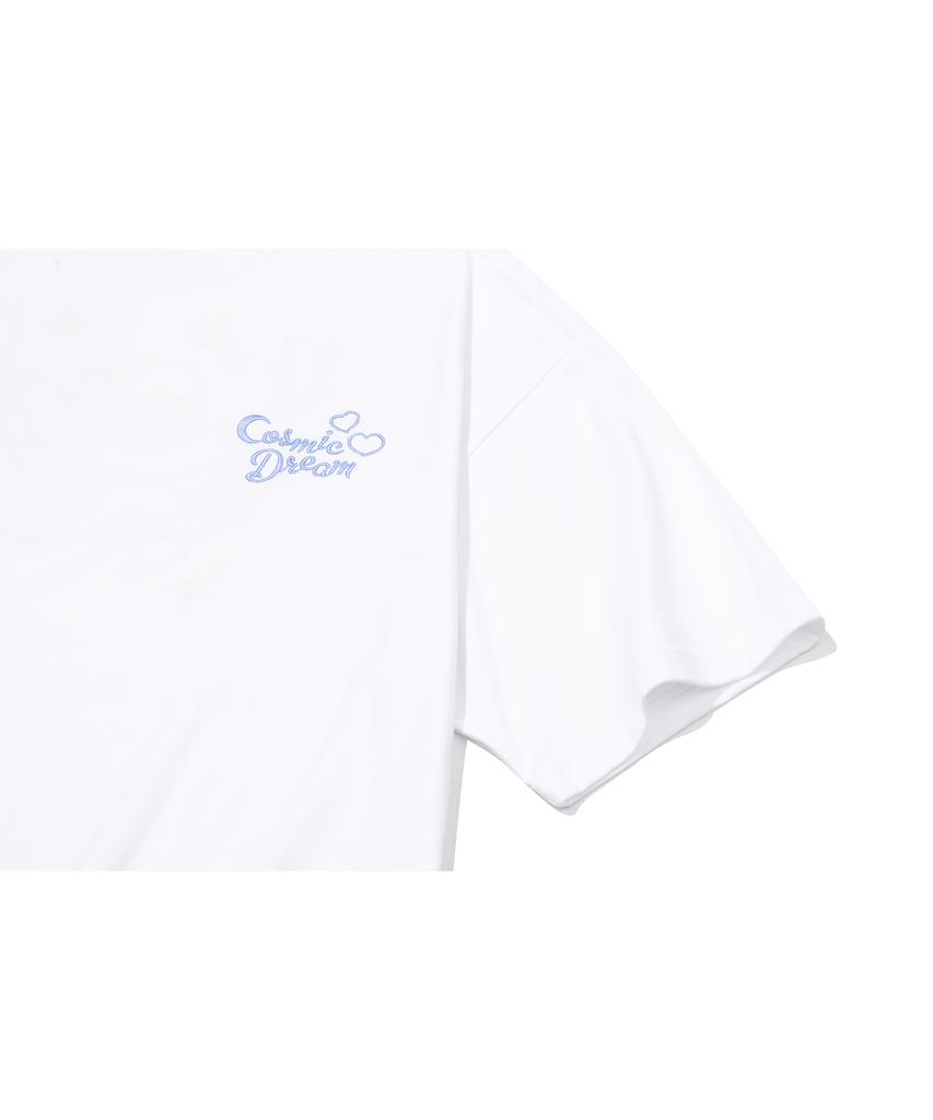 CPGN STUDIO [Cpgn X Kakao Friends] Cosmic Chunsik Embroidered Short Sleeve T-Shirt White