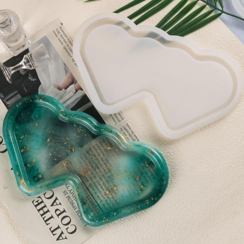 Silicone Mold Epoxy Resin Coaster Mold Double Heart Cloud Shape Resin Casting