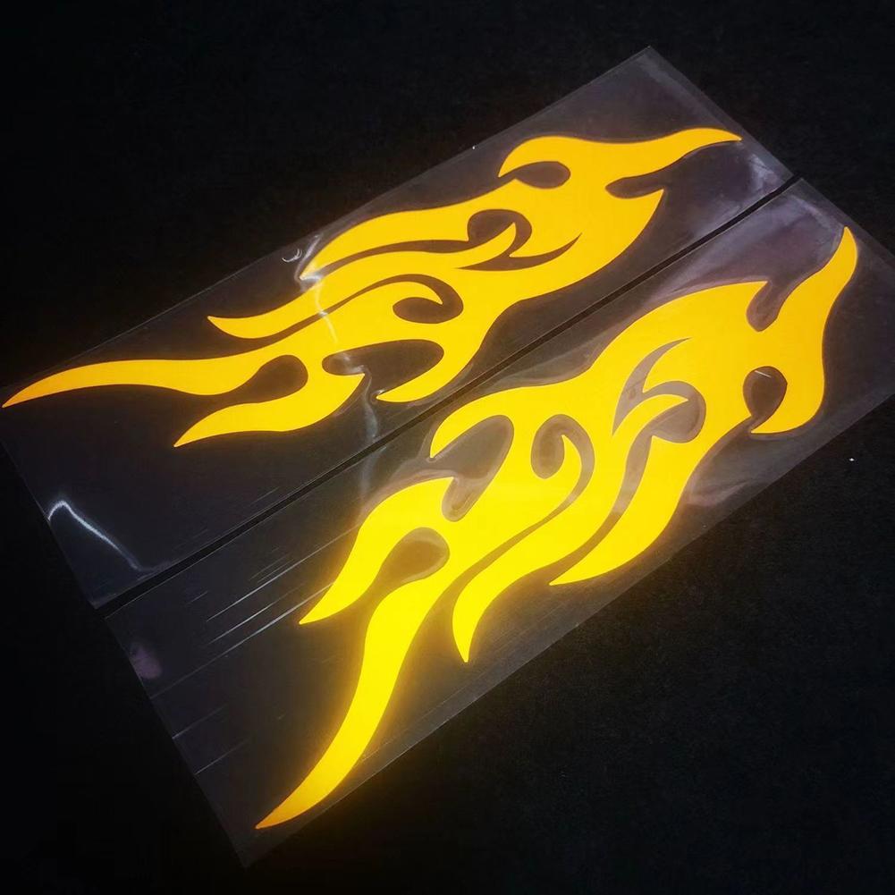 2Pcs 30/40/50cm Car Motorcycle Sticker Flames Reflective Decal Sticker Decoration Decals Vinyl Waterproof Motorcycle Accessories