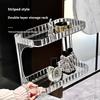 Light Luxury Double Dresser Organizer Transparent Perfume Rack Bathroom Skin Care Makeup Organizer Vanity Shelf