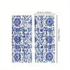 2pcs Traditional Mexican Floral Talavera Curtains   Polyester Semi-Sheer Panels   Machine Washable   Rod Pocket Hanging   Woven Fabr