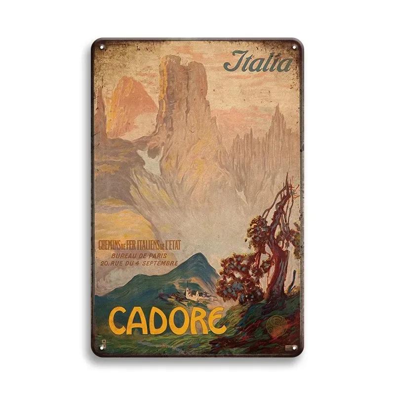 Vintage Travel Cities Metal Tin Signs PARIS IMALIBU CHICAGO Iron Painting Retro Posters Home Wall Art Decor Room Decoration