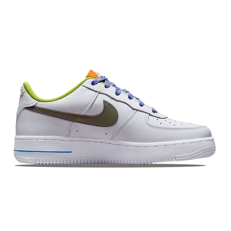 Nike Force 1 LV8 GS White Multi Kids Sneakers Medium-Blue Magma-Orange Multi-Color DQ7767-100