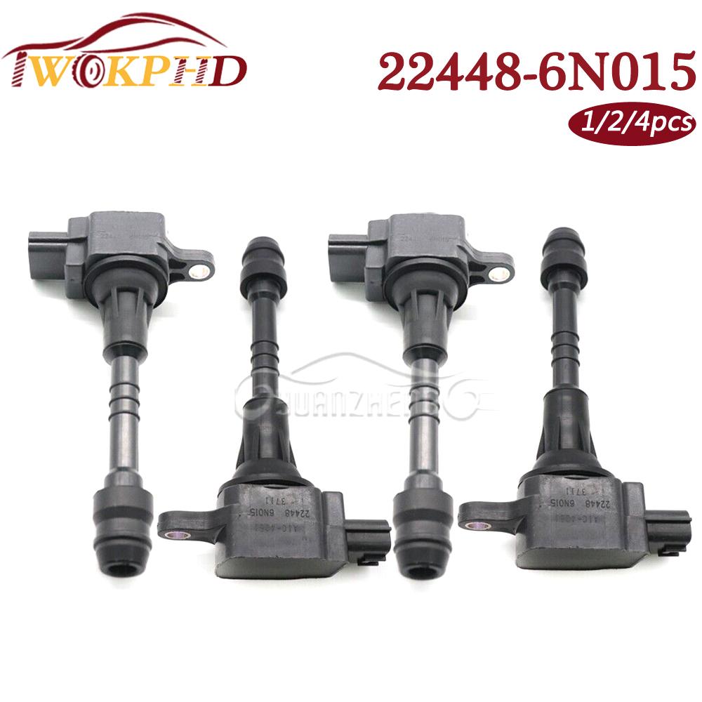 High Quality Ignition Coil For Nissan Sentra 1.8L Almera N16 Primera P11 224486N011 2001-2006 AIC-4004G 22448-6N015