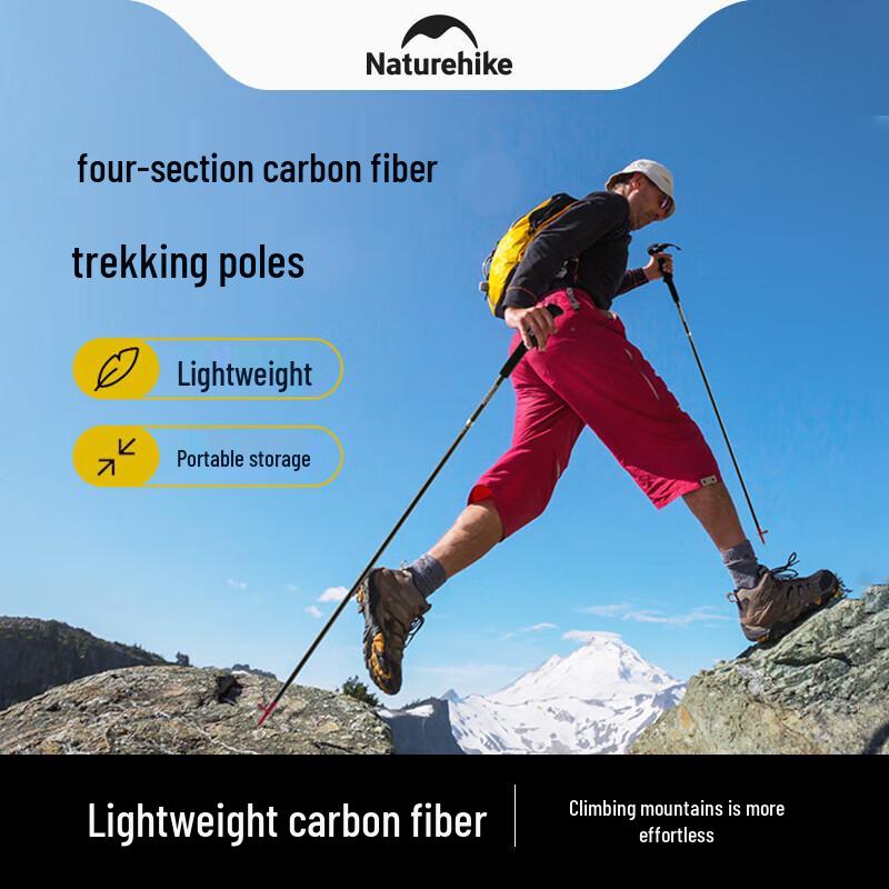 Naturehike Breeze EXT 4-Section Carbon Fiber Folding Trekking Pole