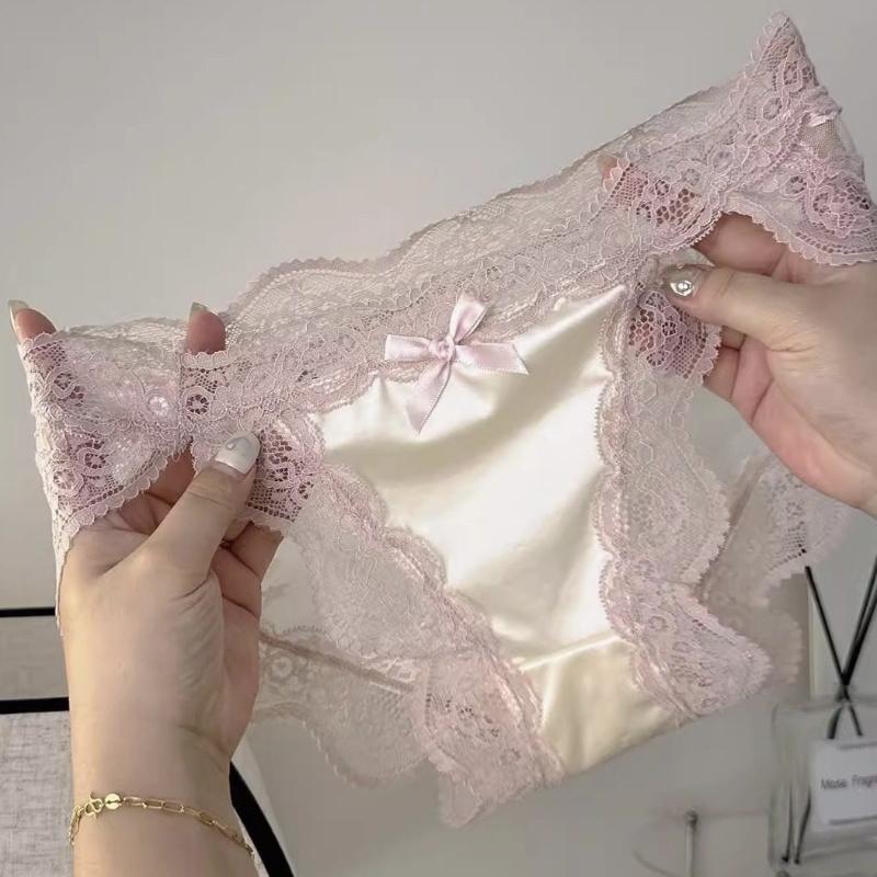 Women Lace Panties Seamless Breathable Briefs Low Waist Lingerie Underwear