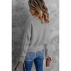 Autumn and Winter Fashion New Style Gray Cotton V-neck Long-sleeved Tassel Ripped Sweater, Casual Loose Blue Ladies Pullover Sweater  Top AL6101