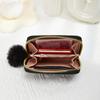 New single zipper multi-functional short women's change bag fashionable and simple hairball decorative wallet