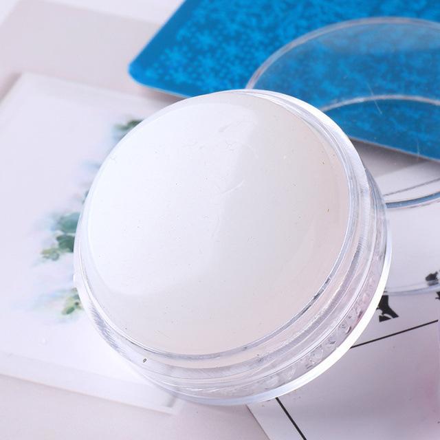 

1 ПК Прозоре желе Французький манікюр інструмент Лак Для нігтів Відбиток печатка Штамп Шаблон перенесення штампа Силіконова заправка Головка білий