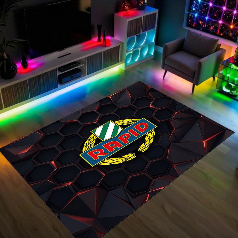 Rapid Wien FC Design Crystal Velvet Carpet Cozy Non?Slip Printed Rug For Bedroom Living Room Entrance
