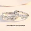 Customized Silver-Plated Linked Branch Couple Rings - Unique Christmas Gift for Girlfriend/Boyfriend
