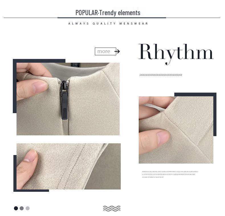 Men's Double-Sided Fleece Half-Zip Sweatshirt, Long-Sleeve, Warm Casual Base Layer for Autumn/Winter