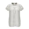 Sommer frauen T-shirt Einfarbig Jacquard Chiffon Hemd Lose Rundhals Pullover Kurzarm Top T-shirt