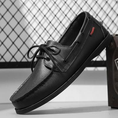 Fashion All-match Moccasins Rubber Sole Male Loafers Handmade Sneakers Leisure Walk Flats Man Driving Footwear Mens Leather Casual Shoes