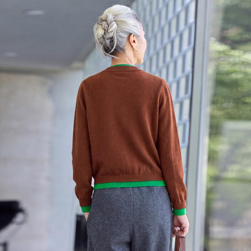 Muzi 100% Pure Wool Women's Buttoned Cardigan