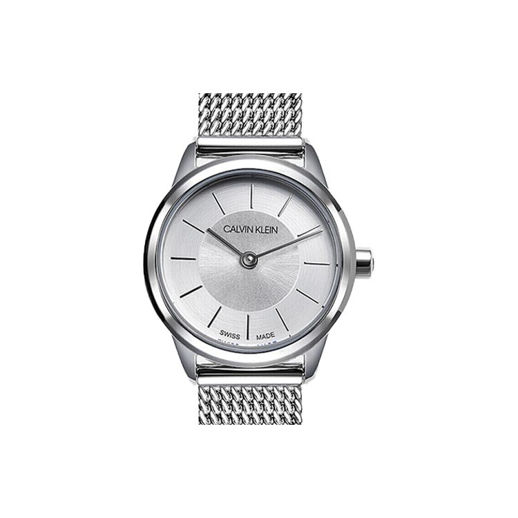 Calvin Klein Minimalistische Serie Uhr Quarzwerk Edelstahlarmband Silbernes Zifferblatt Klassische Damenuhren K3M23126