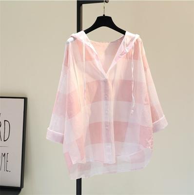 Plaid Sunscreen Clothing Women's Spring Korean Version of Loose Casual Shirt Thin Shirt Cardigan