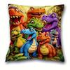 Vikama Abstract Dinosaur Cartoon Print Pillowcase Animal-Themed Cushion Cover For Home Office Party Decor