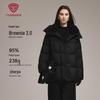 Women's Mid-Length Down Jacket with Detachable Hood