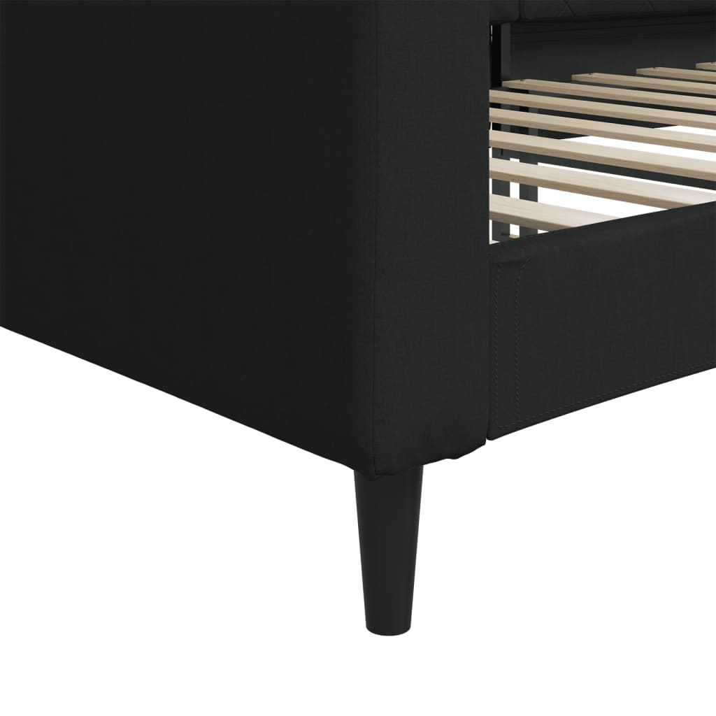 Daybed Black 80x200 Cm Fabric