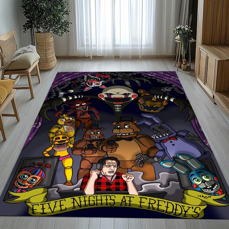 Tappeto Area Antiscivolo Horror Freddy F-FNAF Giochi Soggiorno Tappeto Morbido per Camera da Letto Stanza dei Giochi dei Bambini Divano, Zerbino Decorazione per la Casa Regalo