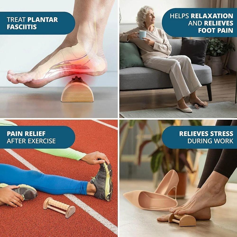 Handheld Massage Foot Sole Massager Muscle Relaxation Wooden Wooden Roller Massager Roller Acupoint Ball Leg Massage