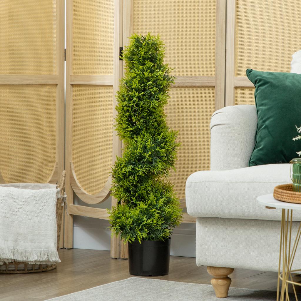 Artificial cypress 90cm artificial plant in spiral shape, plastic artificial plants in pot, modern decoration