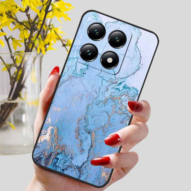 For Xiaomi 14T / 14T Pro Case Fashion Black TPU Marble Painted Cover for Xiaomi 14T Pro Shockproof Shell Capa Silicon Bag 6.67''
