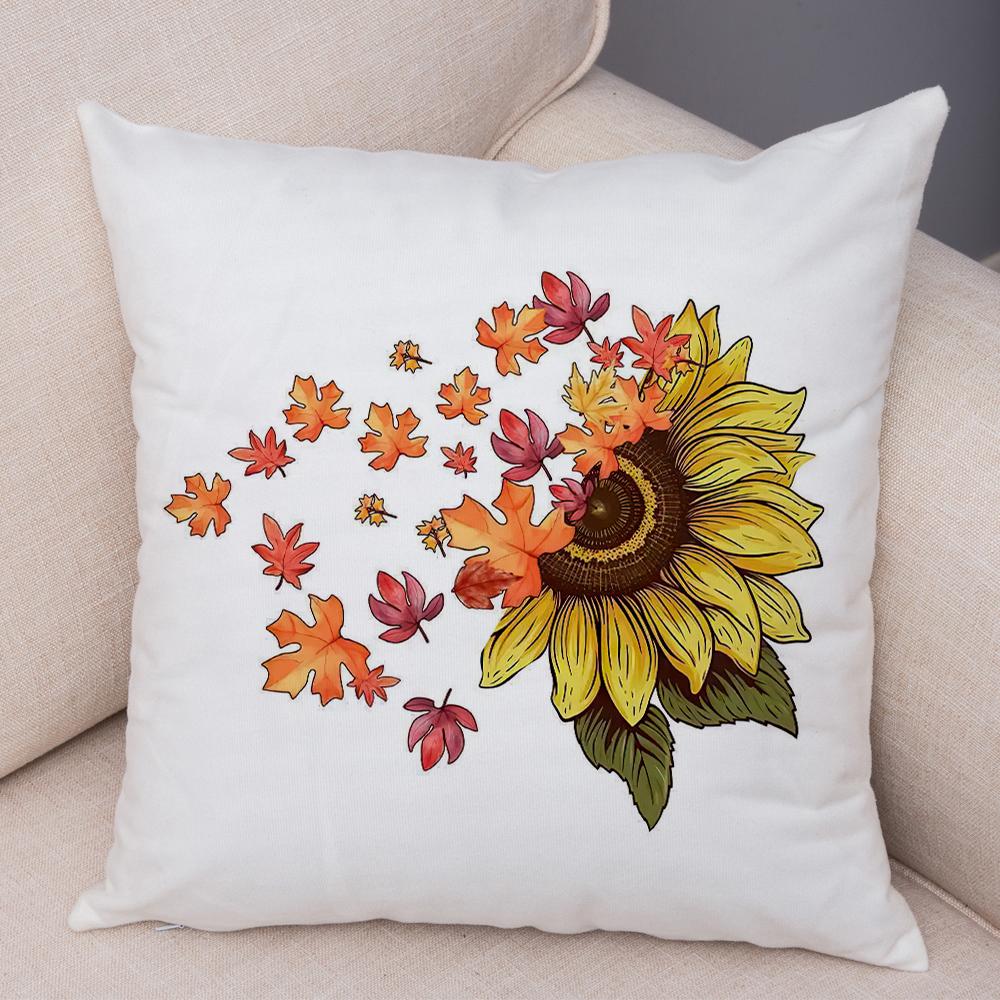 Happy Harvest Season Pillowcase Double Print Fall In The Air Cushion Cover Soft Plush I Love Autumn Pillowcase for Sofa Home Car