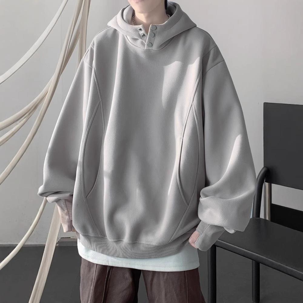 

Hooded Sweater for Men and Teenagers in Autumn Is Versatile and Loose. XXXL серый