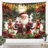Jejeloiu Pink Christmas Tapestry Small  Kids Snowy Xmas Landscape Wall Art Winter Scene Wall Hanging Blanket Microfiber