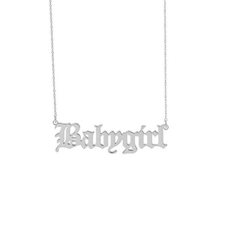 Stainless Steel Babygirl Necklace Gold  Plated Baby Girl Pendants Chain Necklaces For Women Jewelry