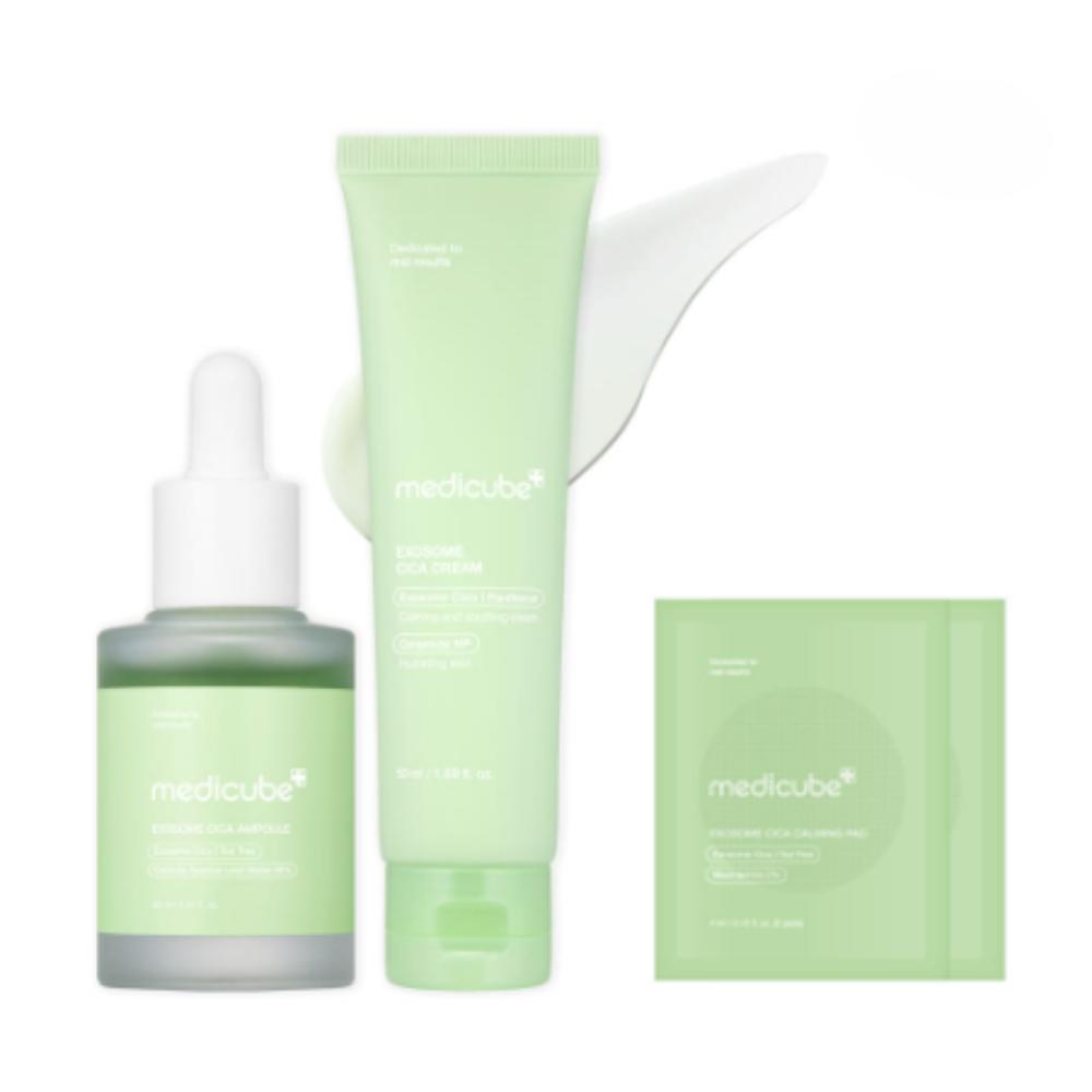 

Medicube Exosome Cica Soothing Set Cica Ampoule 30ml + Cica Cream 50ml Centella-Based Calming Duo